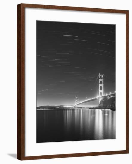 Golden Gate and Stars BW-Moises Levy-Framed Photographic Print