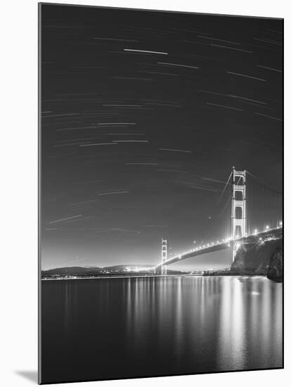 Golden Gate and Stars BW-Moises Levy-Mounted Photographic Print