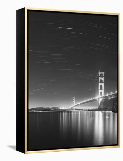 Golden Gate and Stars BW-Moises Levy-Framed Premier Image Canvas