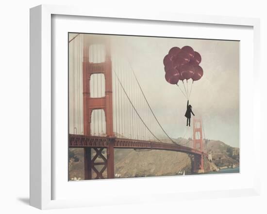 Golden Gate Ballons-Ashley Davis-Framed Art Print