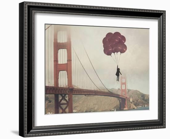 Golden Gate Ballons-Ashley Davis-Framed Art Print