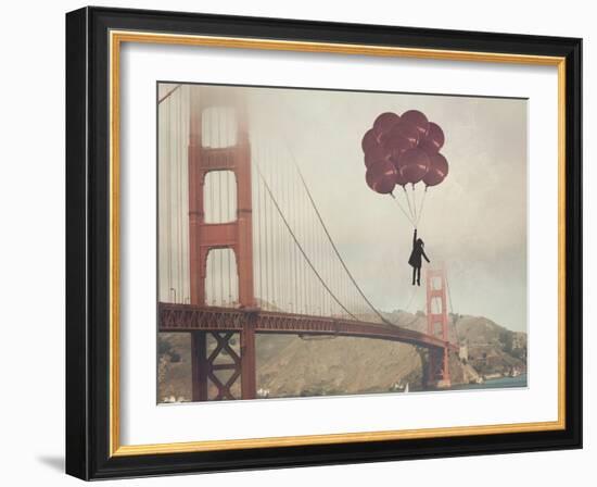 Golden Gate Ballons-Ashley Davis-Framed Art Print