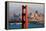 Golden Gate Bridge and Downtown San Francisco at Sunset-Andy777-Framed Premier Image Canvas