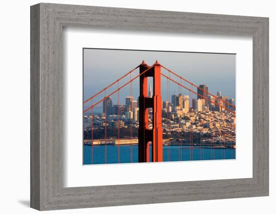 Golden Gate Bridge and Downtown San Francisco at Sunset-Andy777-Framed Photographic Print