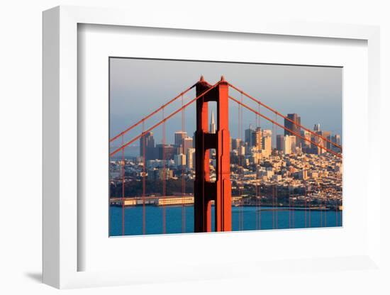 Golden Gate Bridge and Downtown San Francisco at Sunset-Andy777-Framed Photographic Print