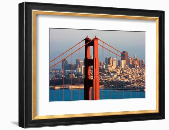 Golden Gate Bridge and Downtown San Francisco at Sunset-Andy777-Framed Photographic Print