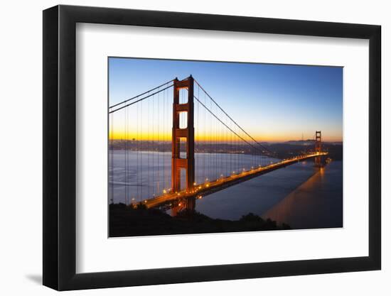 Golden Gate Bridge and San Francisco Skyline at Dawn-Miles-Framed Photographic Print