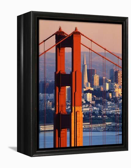 Golden Gate Bridge and San Francisco Skyline-Paul Souders-Framed Premier Image Canvas