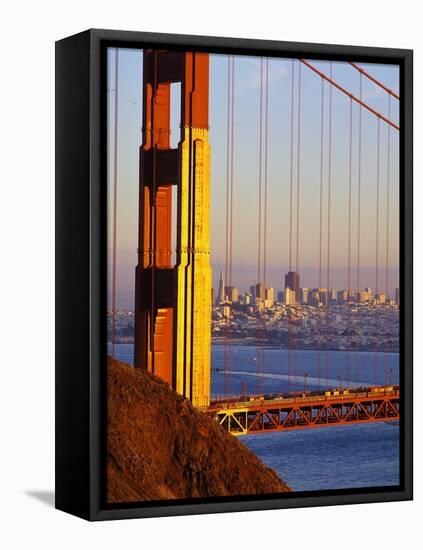 Golden Gate Bridge and San Francisco Skyline-Paul Souders-Framed Premier Image Canvas