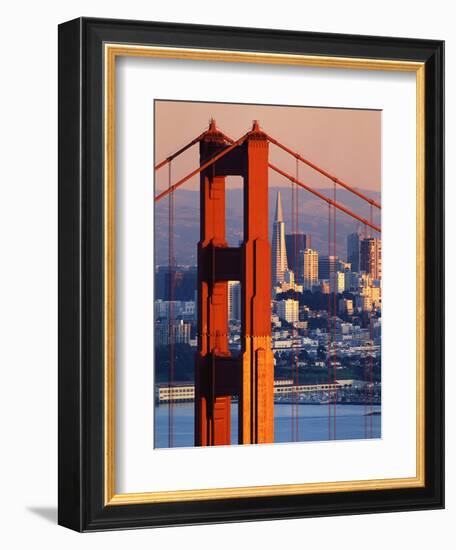 Golden Gate Bridge and San Francisco Skyline-Paul Souders-Framed Photographic Print