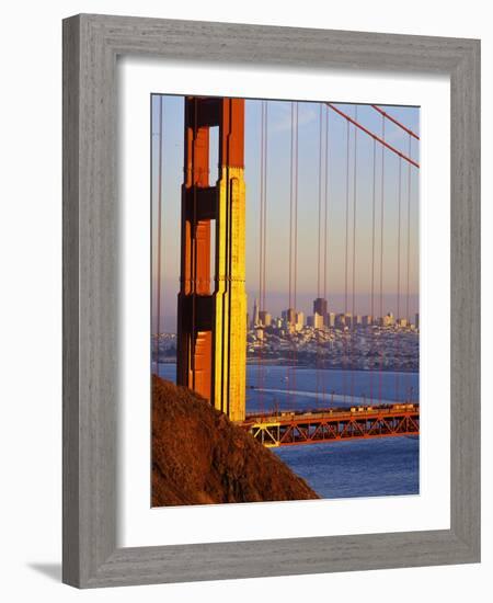 Golden Gate Bridge and San Francisco Skyline-Paul Souders-Framed Photographic Print