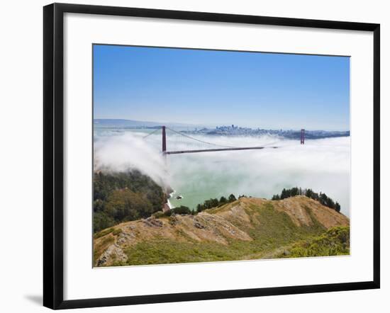 Golden Gate Bridge and the San Francisco Skyline Floating Above the Fog on a Foggy Day in San Franc-Gavin Hellier-Framed Photographic Print