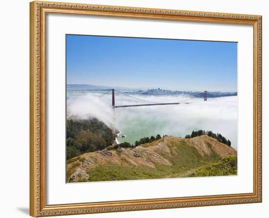 Golden Gate Bridge and the San Francisco Skyline Floating Above the Fog on a Foggy Day in San Franc-Gavin Hellier-Framed Photographic Print