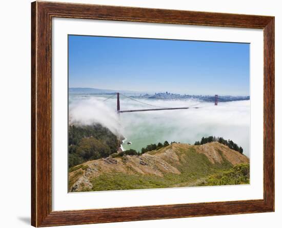 Golden Gate Bridge and the San Francisco Skyline Floating Above the Fog on a Foggy Day in San Franc-Gavin Hellier-Framed Photographic Print