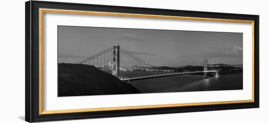 Golden Gate Bridge at dusk from Treasure Island, San Francisco, California, USA-Panoramic Images-Framed Photographic Print