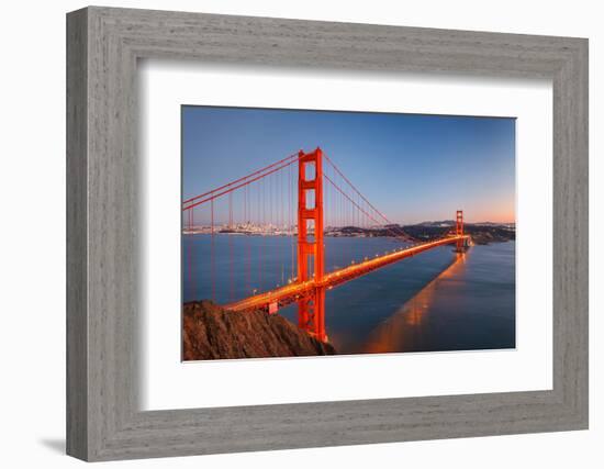 Golden Gate Bridge at Dusk, Sun Francisco-sborisov-Framed Photographic Print