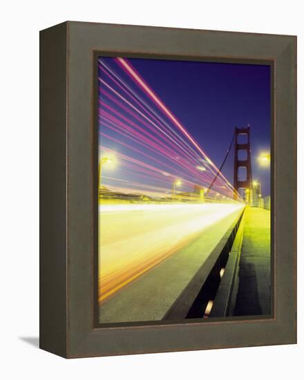 Golden Gate Bridge at Night, San Francisco, California-Mark Gibson-Framed Premier Image Canvas