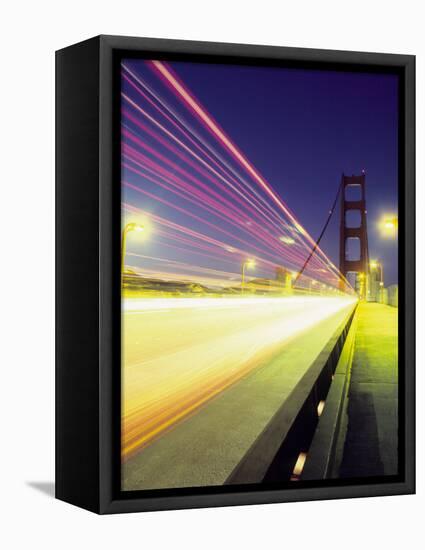 Golden Gate Bridge at Night, San Francisco, California-Mark Gibson-Framed Premier Image Canvas