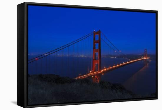 Golden Gate bridge at Night-Galloimages Online-Framed Stretched Canvas