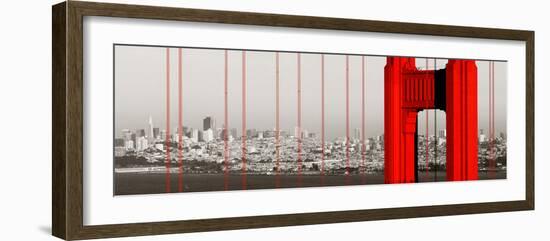 Golden Gate Bridge Closeup Panorama in San Francisco as the Famous Landmark.-Songquan Deng-Framed Photographic Print