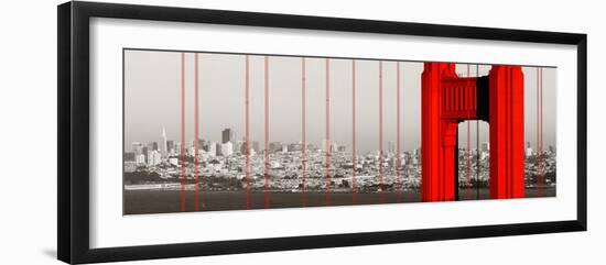 Golden Gate Bridge Closeup Panorama in San Francisco as the Famous Landmark.-Songquan Deng-Framed Photographic Print