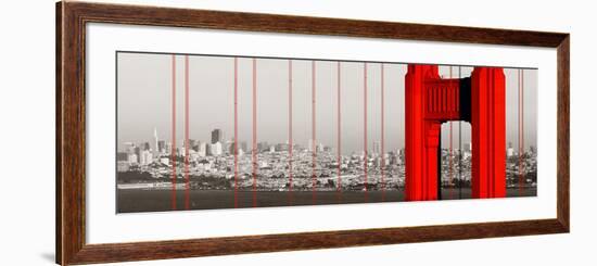 Golden Gate Bridge Closeup Panorama in San Francisco as the Famous Landmark.-Songquan Deng-Framed Photographic Print