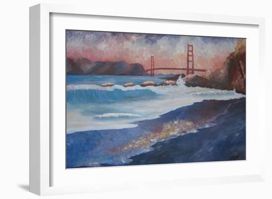 Golden Gate Bridge during Sunset-Markus Bleichner-Framed Art Print