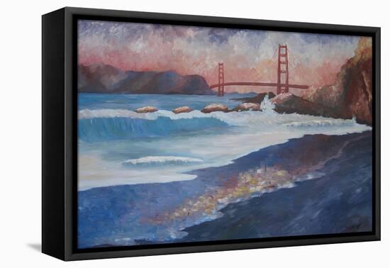 Golden Gate Bridge during Sunset-Markus Bleichner-Framed Stretched Canvas