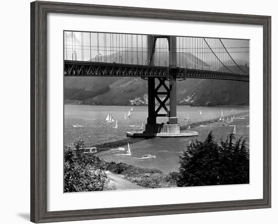 Golden Gate Bridge on Opening Day of the Yacht Season-null-Framed Photographic Print