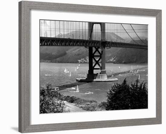Golden Gate Bridge on Opening Day of the Yacht Season-null-Framed Photographic Print