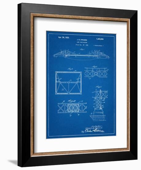 Golden Gate Bridge Patent, Long Span Bridge-null-Framed Art Print