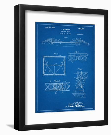 Golden Gate Bridge Patent, Long Span Bridge-null-Framed Art Print