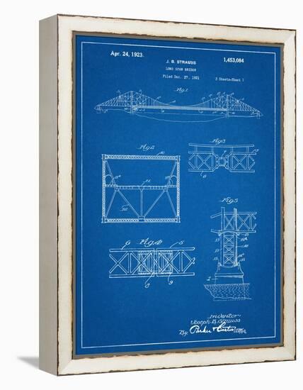 Golden Gate Bridge Patent, Long Span Bridge-null-Framed Stretched Canvas