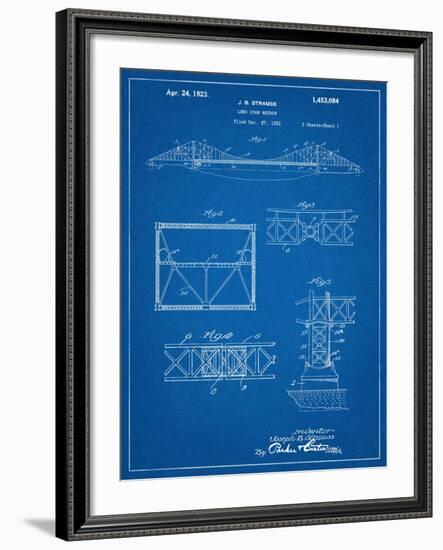 Golden Gate Bridge Patent, Long Span Bridge-null-Framed Art Print