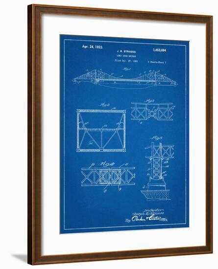 Golden Gate Bridge Patent, Long Span Bridge-null-Framed Art Print