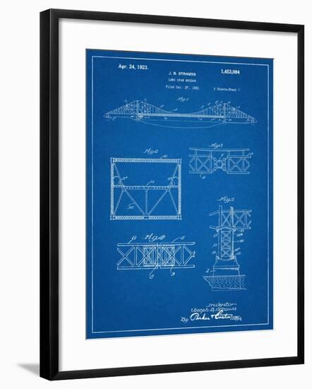 Golden Gate Bridge Patent, Long Span Bridge-null-Framed Art Print