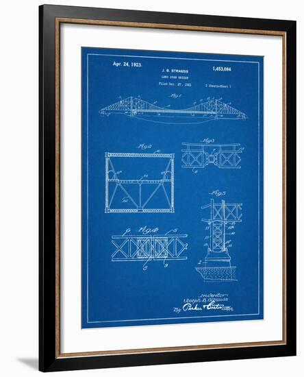 Golden Gate Bridge Patent, Long Span Bridge-null-Framed Art Print