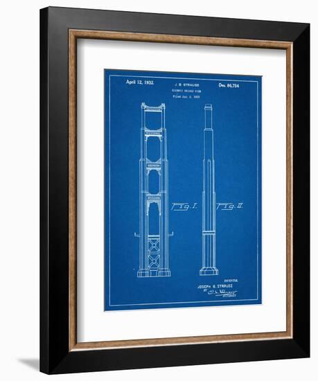 Golden Gate Bridge Patent-null-Framed Art Print