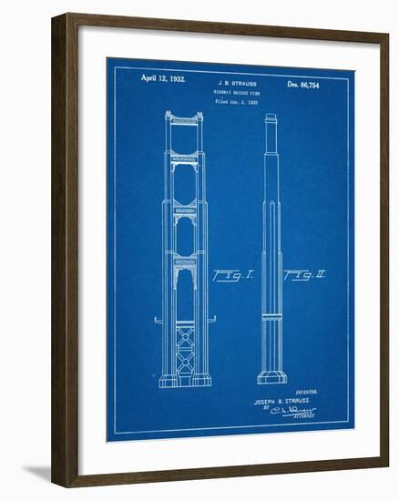 Golden Gate Bridge Patent-null-Framed Art Print