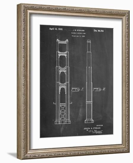 Golden Gate Bridge Patent-null-Framed Art Print