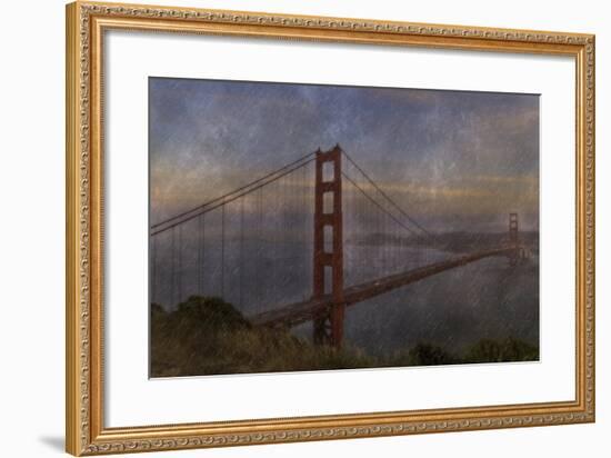 Golden Gate Bridge Rain Painterly-Galloimages Online-Framed Photographic Print