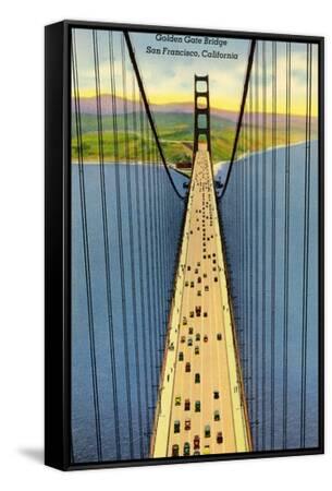 Live Art - Decorazione da parete moderna per la casa, San Francisco Golden Gate Bridge su tela di legno allungato, ponte rosso pronto da appendere, -61 x 91 cm