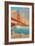 Golden Gate Bridge Sunset - 75th Anniversary - San Francisco, CA-Lantern Press-Framed Art Print