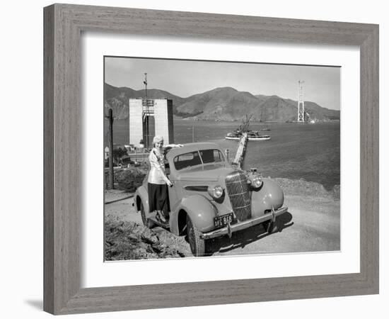 Golden Gate Bridge Under Construction, 1935, San Francisco-Unknown-Framed Art Print