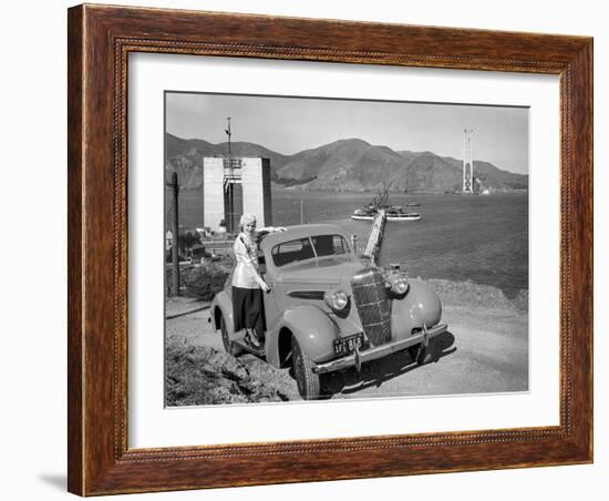 Golden Gate Bridge Under Construction, 1935, San Francisco-Unknown-Framed Art Print