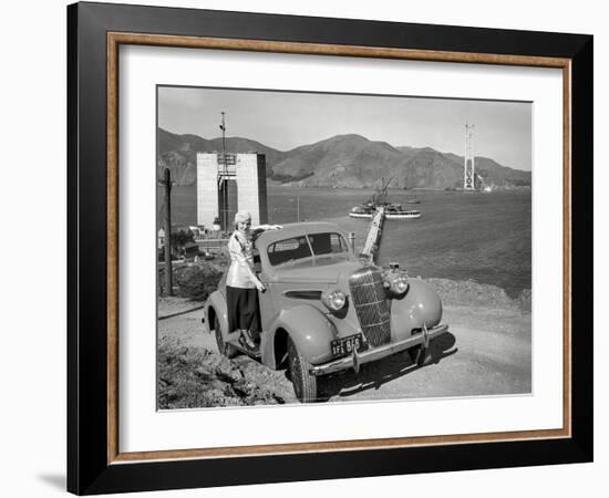 Golden Gate Bridge Under Construction, 1935, San Francisco-Unknown-Framed Art Print