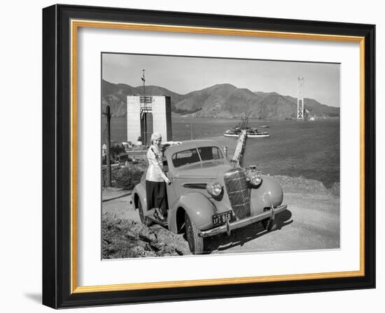 Golden Gate Bridge Under Construction, 1935, San Francisco-Unknown-Framed Art Print