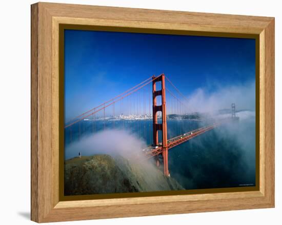 Golden Gate Bridge with Mist and Fog, San Francisco, California, USA-Steve Vidler-Framed Premier Image Canvas