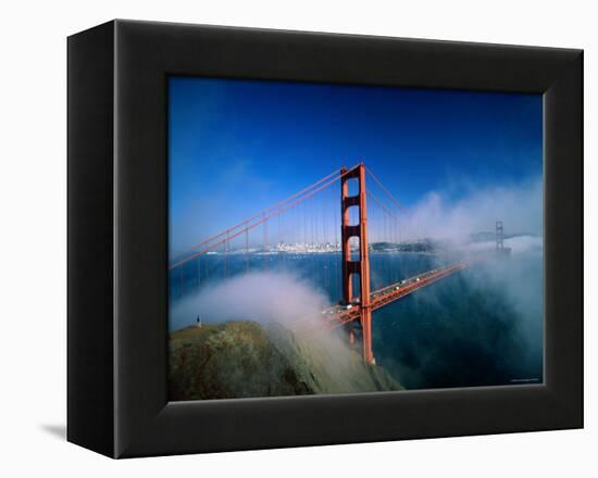 Golden Gate Bridge with Mist and Fog, San Francisco, California, USA-Steve Vidler-Framed Premier Image Canvas