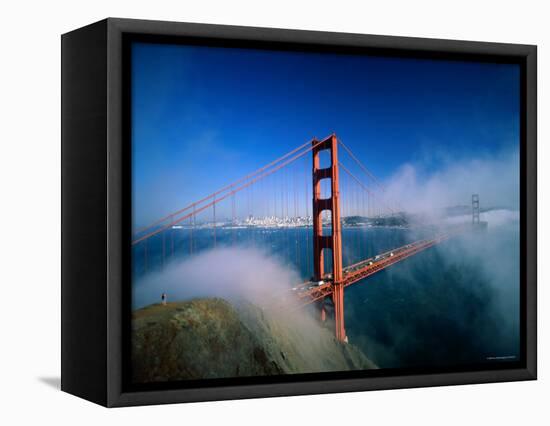 Golden Gate Bridge with Mist and Fog, San Francisco, California, USA-Steve Vidler-Framed Premier Image Canvas